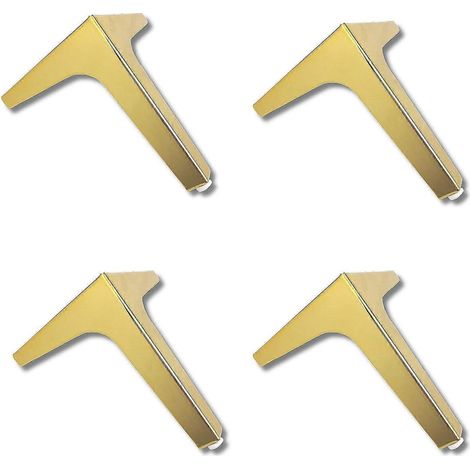 Set mit 4 dreieckigen Möbelbeinen, Ersatz-Tischfüße aus Metall, Sofabeine, DIY-Zubehör (Schwarz 10 cm - 13 cm - Gold)