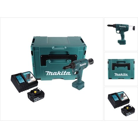 Makita DRV 250 RT1J Rivettatrice a batteria 18 V 20 kN Brushless + 1x batteria da 5,0 Ah + caricabatterie + Makpac (1/5)
