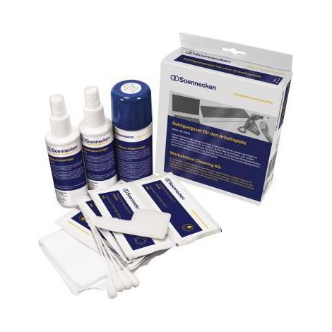 Reinigungsset je 125 ml Telefon- & Oberflächenreiniger, 125 ml Bildschirmreiniger, 10 fusselfreie Reinigungstücher, ein (1/3)