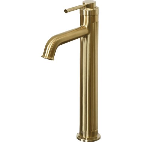 Essebagno Art Deco hoher Waschtischmischer gebürstetes Gold