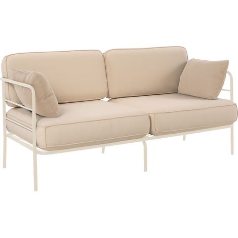 Selsey Preggel - Garten-Sofa 2-Sitzer, 156 cm, wasserabweisend, beige/cremefarbenes Gestell (1/5)