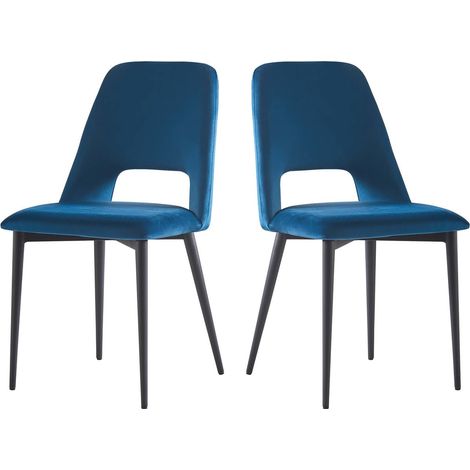 2er-Set Samtstühle Fedora - Dunkelblau