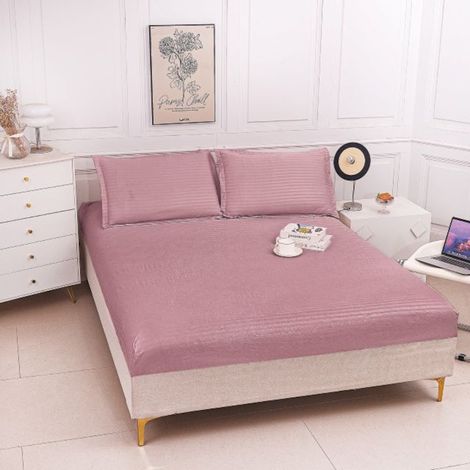 Drap-housse avec élastique + 2 taies d'oreiller, 180/200, HPP-03 (1/2)