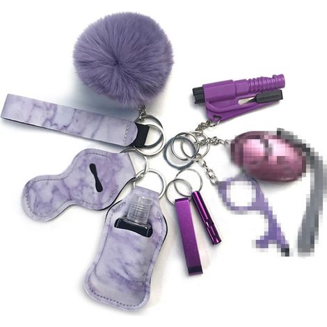 Porte-clés De Sécurité - Alarme D'urgence - Porte-carte Et Porte-santiseur Intégrés - Pour Femme - Lot De 10 Pièces (1/5)