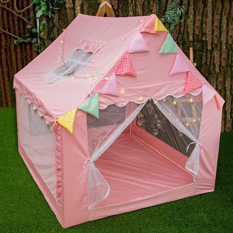 Tente de Jeu pour Filles - Grand Château Princesse Tentes de Jeu, Intérieur Extérieur Maison de Jeux Pop-up pour Enfants,Maison Rose/L120xh140cm (1/5)