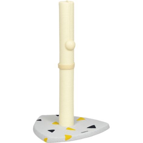 Albero per gatti con palla da gioco, formato compatto, corda in iuta robusta, grigio chiaro e beige, 35 x 35 x 62 cm (1/5)