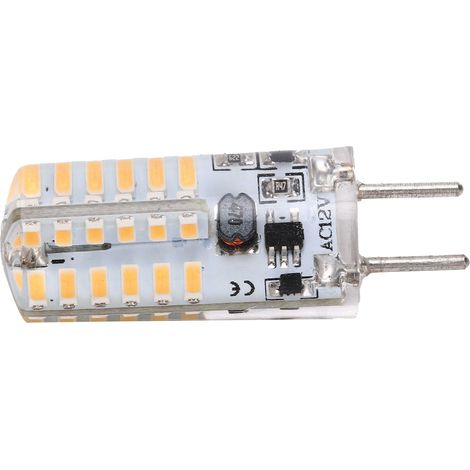 Ampoule en silicone 48 LED 3 W 300 lm GY6.35 BiPin AC12V pour lustre/plafonnier (blanc chaud 2700 K 3100 K) (1/5)