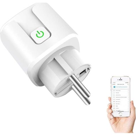 Prise Connectée Wifi - 20 A - Commande Vocale et Application Mobile - Compatible Tuya Smart Life - Blanc (1/5)