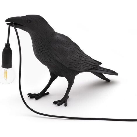 Veilleuse chambre chevet salon applique corbeau applique lampe de Table ameublement résine oiseau chanceux lampe décorative (1/5)
