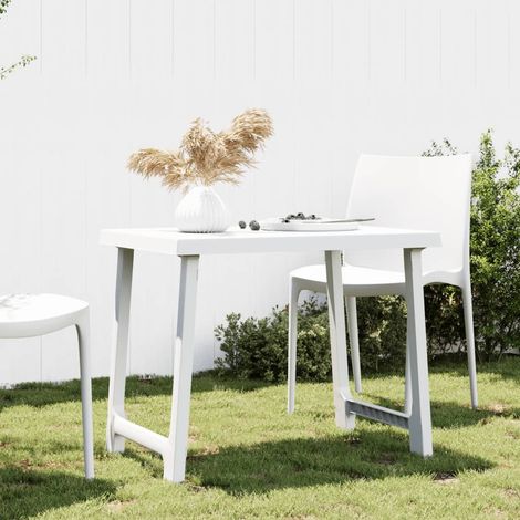 vidaXL Tavolo da Campeggio Bianco 79x56x64cm in PP Aspetto in