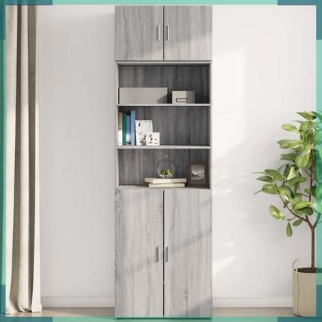 846122 Armoire murale sonoma gris 70x42,5x40 cm bois d'ingénierie (1/5)