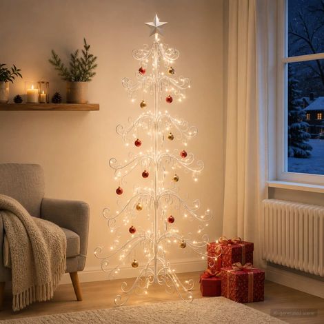 vidaXL Árbol de Navidad de metal KUOPIO 180 cm acero White (1/5)