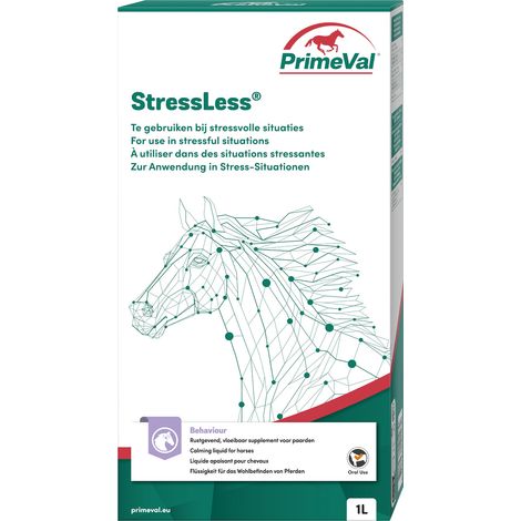 PrimeVal Stressless Liquid für Pferde - beruhigendes Ergänzungsfuttermittel für Stress-Situationen - 1 Liter (1/5)