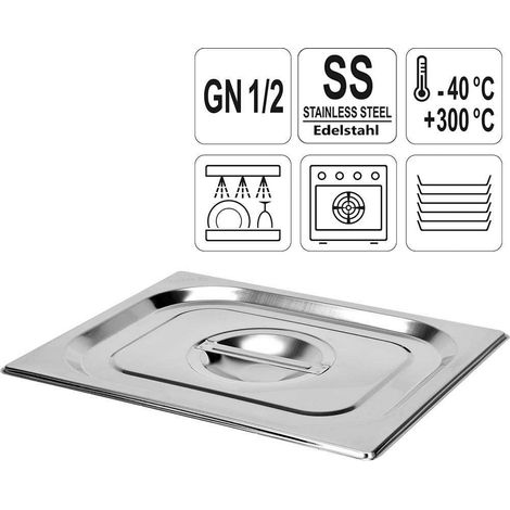 Deckel für GN 1/2 Edelstahl-Cateringbehälter YG-00371 (1/5)