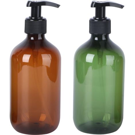 Lot de 2 Flacons-Pompes Transparents Pet 500 ML Pompe Airless Étanche (1/5)