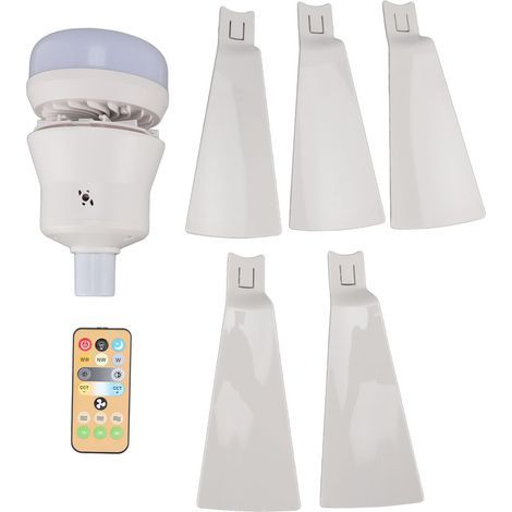 Ortviai Ventilateur de plafond avec lumière LED réglable 3000K-6500K, 3 vitesses, minuterie, douille E26 (1/5)