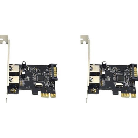 Carte adaptatrice 2 PCIe vers 2 USB 3.0 5 Gbit/s pour Win7/8/9/10/Linux (1/5)