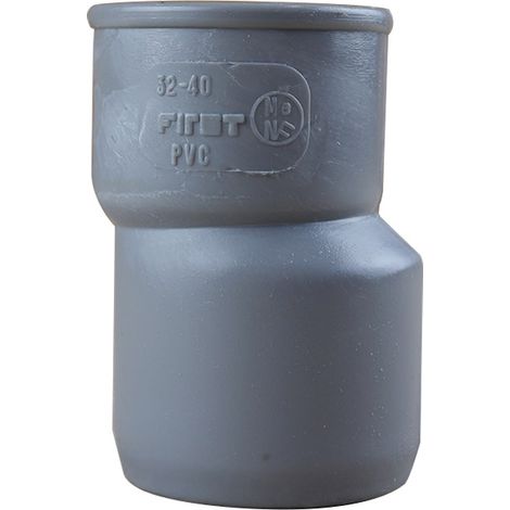 First Plast – Réduction PVC excentrée 32-40 – Évacuation eaux usées – Raccord fileté – Pour réseaux sanitaires (1/3)