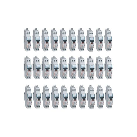 LEGRAND - LOT de 30 disjoncteurs DNX3 : 10A x10, 16A x10, 20A x10 - Bornes Vis/Vis - Ru00e9f. : 406773x10+406774x10+406775x10 (1/5)