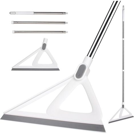 Balai multifonction en silicone, balai raclette pour balayer l'eau et les poils d'animaux, balai magique en caoutchouc (blanc) (1/5)