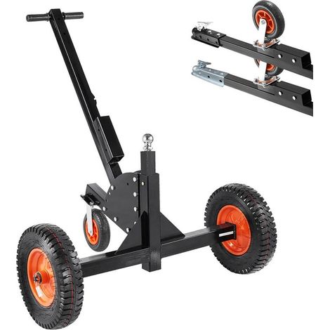 Manœuvre Remorque et Camping-car Déplacement Sans Effort Chariot d'Attelage 2 en 1 Charge 680 kg Hauteur Réglable 560-660 mm (1/5)