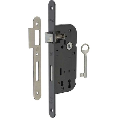 Thirard – Serrure à larder axe 40 – Entraxe 70 mm – Pêne 1/2 tour réversible – Coffre acier embouti verni – Gâche plate incluse (1/5)