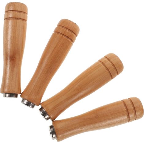 Manches De Lime En Bois 4pcs Ergonomiques, Pour Fichiers 6mm Type F, Usage Bois Et Métal, Outils À Main Pour Menuiserie Et Bricolage (1/5)