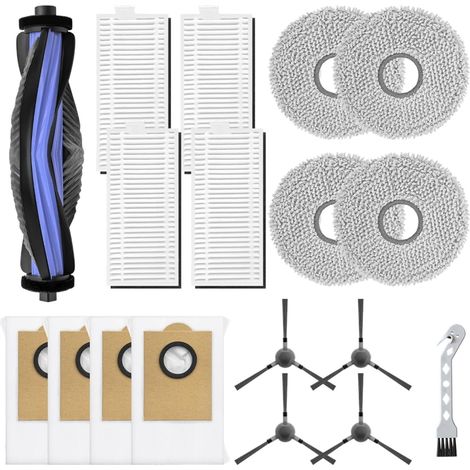 Kit de pièces de rechange pour robot aspirateur LEFANT M3/M3 Gen2/Gen1 : brosse principale, brosses latérales, filtres, serpillères et sacs à poussière (A) (1/5)