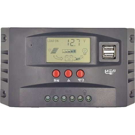Régulateur de charge solaire MPPT 30A, tension automatique 12V/24V, contrôleur photovoltaïque pour panneaux solaires (1/5)
