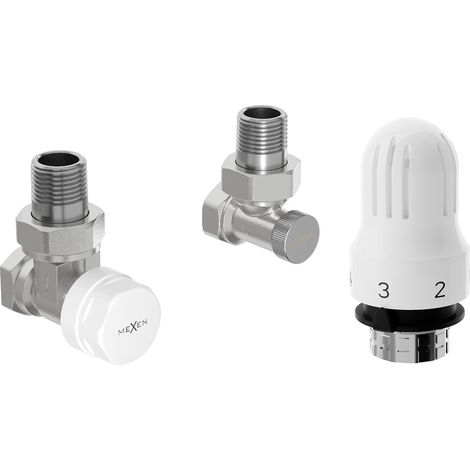 Mexen G04 Thermostat-Set, Winkel, Nickel - W913-012-948-01 (1/2)