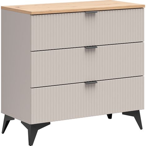 Kommode Vicky mit 3 Schubladen, Kaschmir, 85cm (1/3)