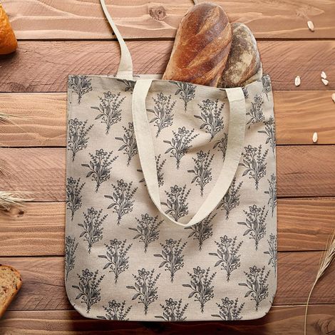3er-Set wiederverwendbare Einkaufstaschen – Stofftaschen mit stabilen Henkeln für Lebensmittel – 38 x 42 x 9,4 cm (1/4)