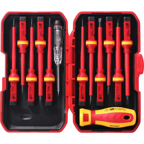 Jeu de tournevis isolés- 1000 V- magnétiques- Phillips et Torx - Outils pour matériel électrique - 13 pièces au total (1/5)