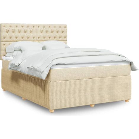 Maison Exclusive - Boxspringbett mit Matratze Creme 160x200 cm St (1/5)