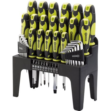 Draper 78619 44 Piece Screwdriver Set Allen/Hex Key &amp Bit Tool Set - Green (1/2)