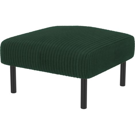 Puf tapizado en terciopelo acanalado con patas de metal 56x51x39 cm MODENUIT (1/5)