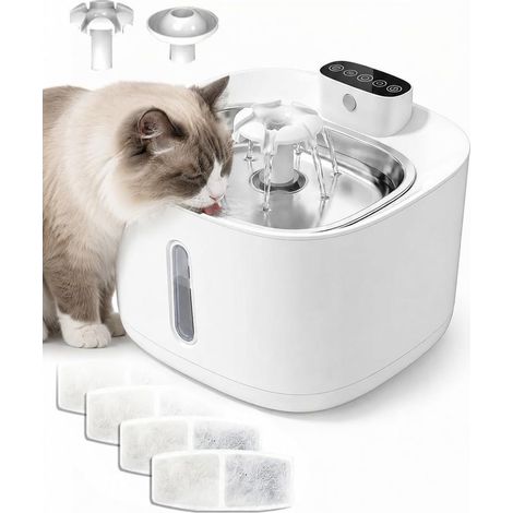 Wiederaufladbarer und kabelloser Katzenbrunnen (3,2 l) mit 4000-mAh-Akku, 3 intelligenten Modi, Bewegungssensor, fortschrittlicher Filterung, leisem, automatischem Wasserspender und System (1/5)