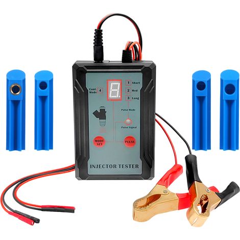 Testeur universel d'injecteur de carburant et Kit d'outils de nettoyage, testeur de 8 Modes d'impulsion, avec 4 adaptateurs, Protection contre les courts-circuits (1/5)