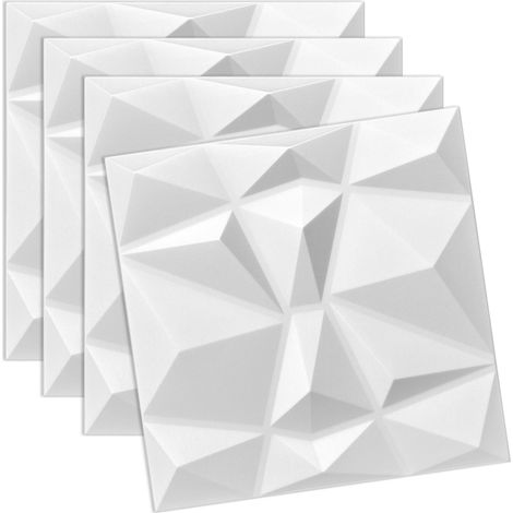 3D Wandpaneel Polystyrol - 50x50 cm - Weiß - Dekorative Wandverkleidung - Modern und stilvoll, Wand- & Deckenverkleidung