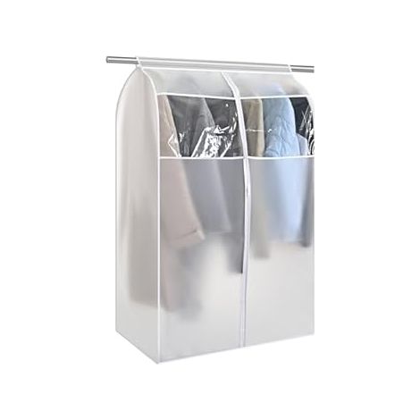 Funda para barra de ropa en PEVA antipolvo - 80 x 60 x 90 cm - Transparente - Funda impermeable con cremalleras para almacenaje y viajes (1/4)