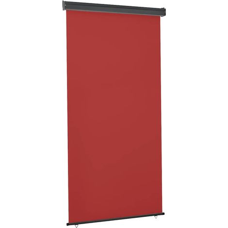 Store Vertical de Balcon Auvent Latéral Rétractable en Polyester Rouge 125 x 250 cm - PANGIVO (1/5)