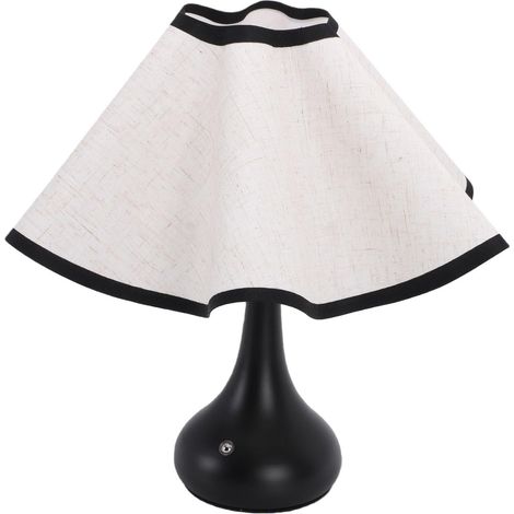 Lampe de Table Festonnée Style Crème, Abat-jour en Lin plissé (1/5)