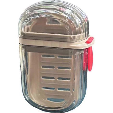 Boîte à savon de voyage, rangement pour savon portable avec couvercle hermétique, transparente (1/5)