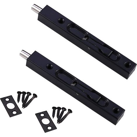 2 serrures et verrous de porte, verrous et loquets de porte de 15 cm, moraillon (1/4)