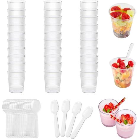 Lot de 50 verrines plastique 55 ml – réutilisables