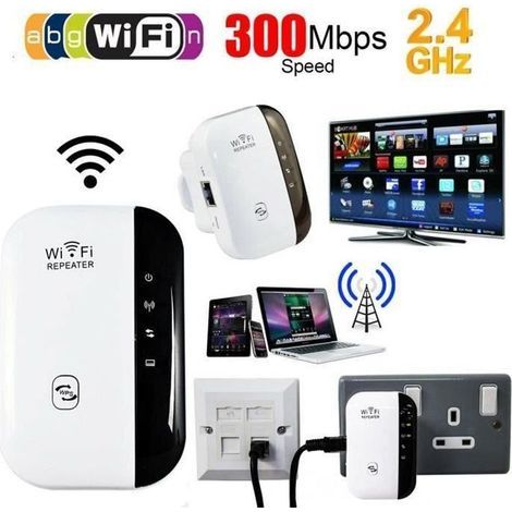 Amplificateur WiFi Repeteur Booster de signal sans fil WiFi extender 300M WLAN 802.11n-g-b QUI16314-Ywey