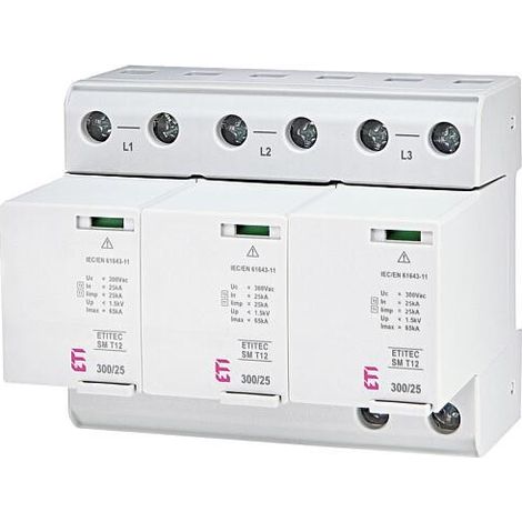 Eti ETITEC SM T12 300 25 kA limiteur surtension modulaire