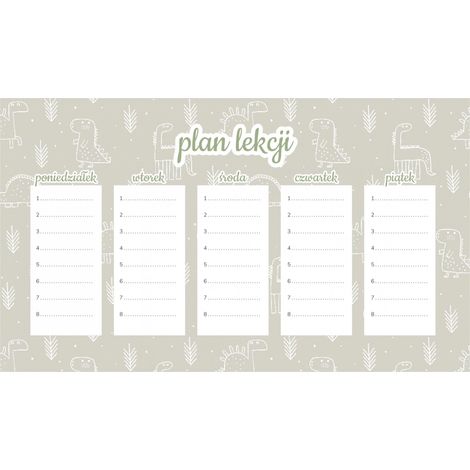 Piano di lezione magnetico Dinosauri beige 30x17,5 cm