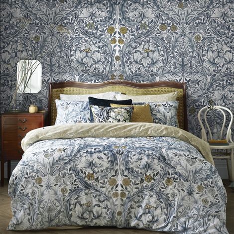 Papier peint panoramique William Morris African Marigold Blue 400 x 250cm Bleu