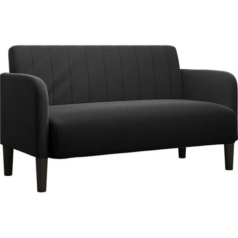 Canapé,Sofa pour Salon,Banquette causeuse noir 109 cm velours CFW732899 (1/5)